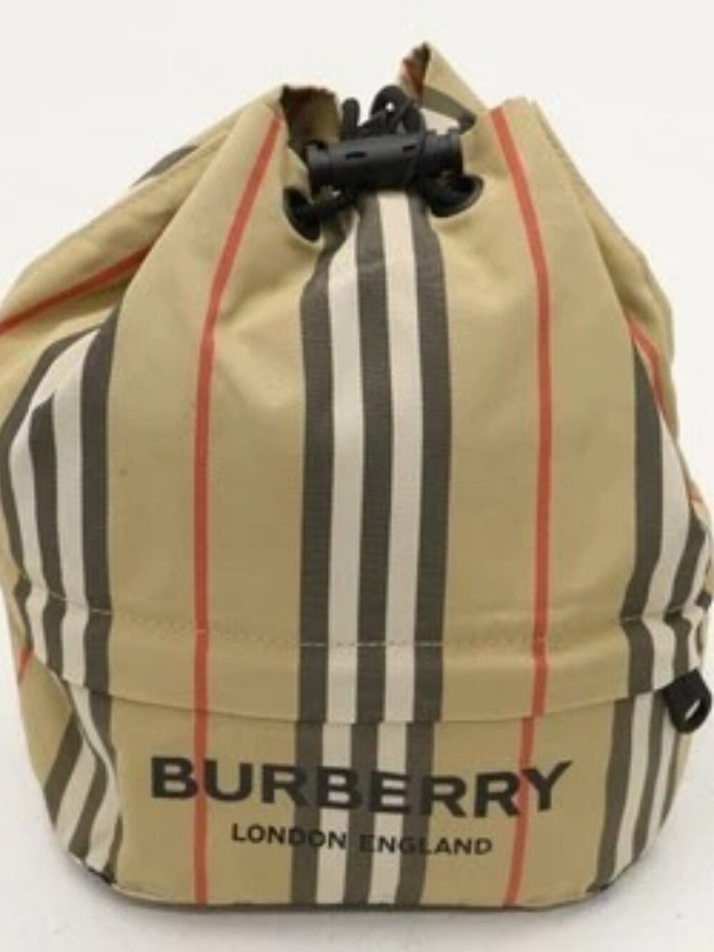 Burberry Econyl Icon Stripe Phoebe Drawcord Pouch Archive - Beige